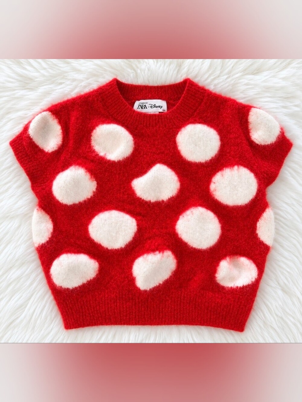 Harry Lambert for Zara x Disney Alpaca Polka Dot Cropped Sweater Top S